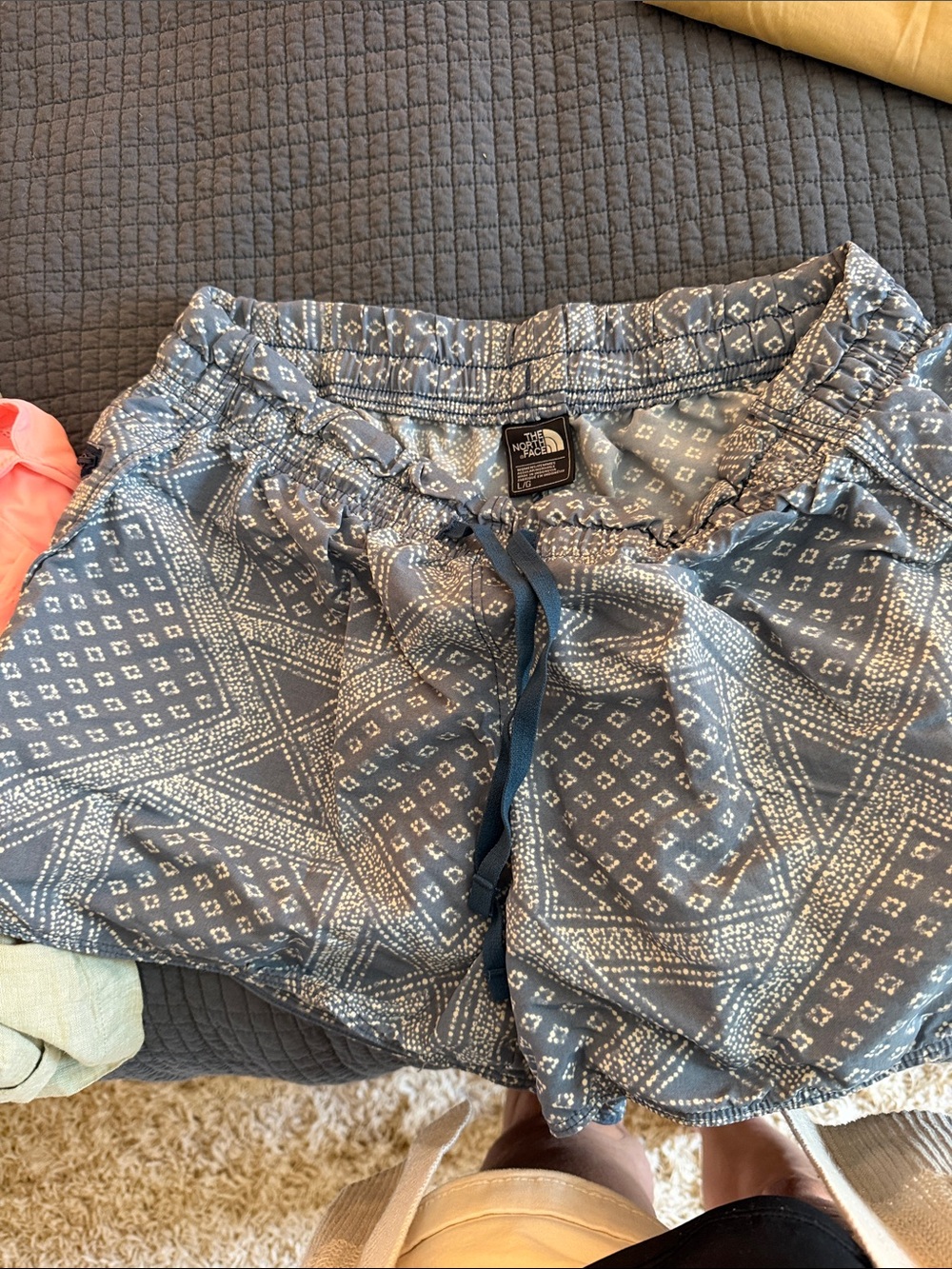 The North Face Slate Blue Geometric Print Athletic Shorts